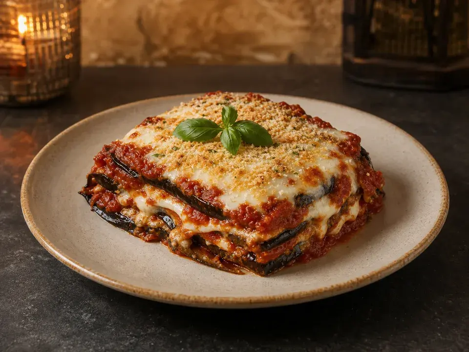 Aubergine alla parmigiana servi chez VIA NAPOLI 19
