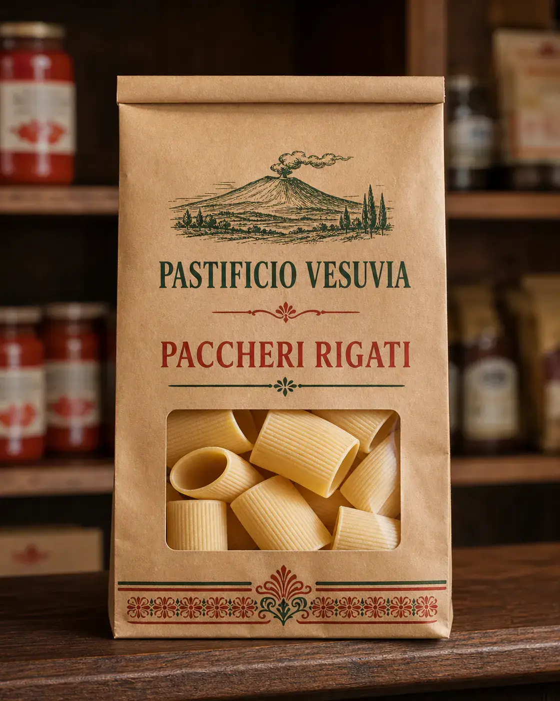 Paccheri Rigati de la marque fictive Pastificio Vesuvia, vue principale