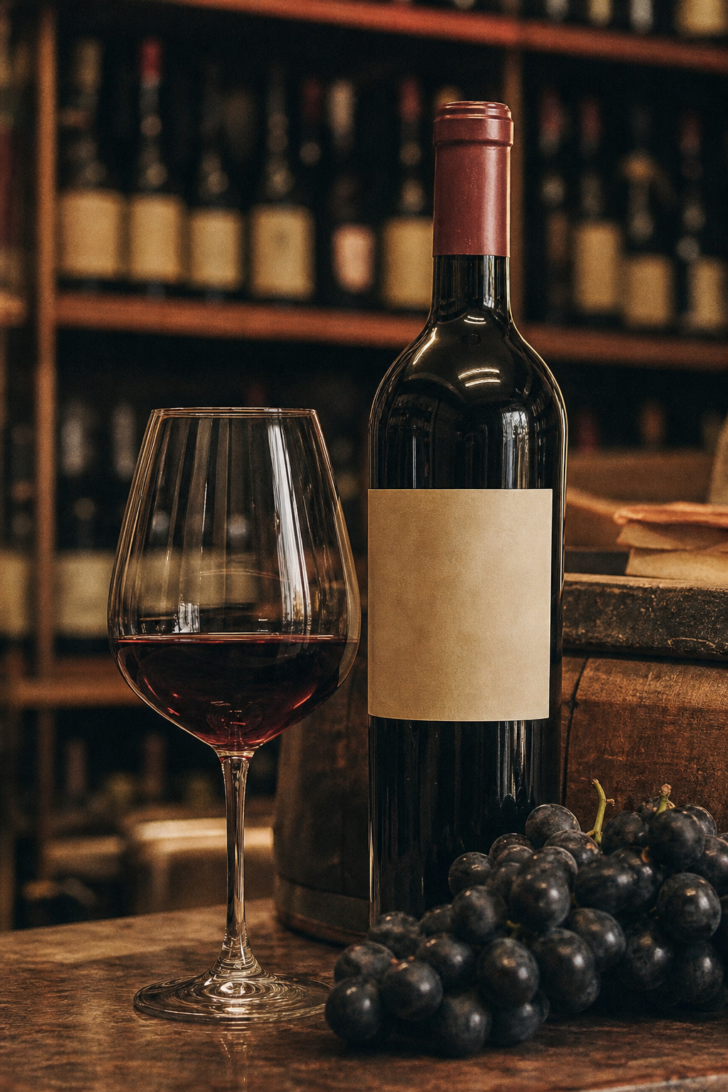 Gros plan sur des bouteilles de vin italien