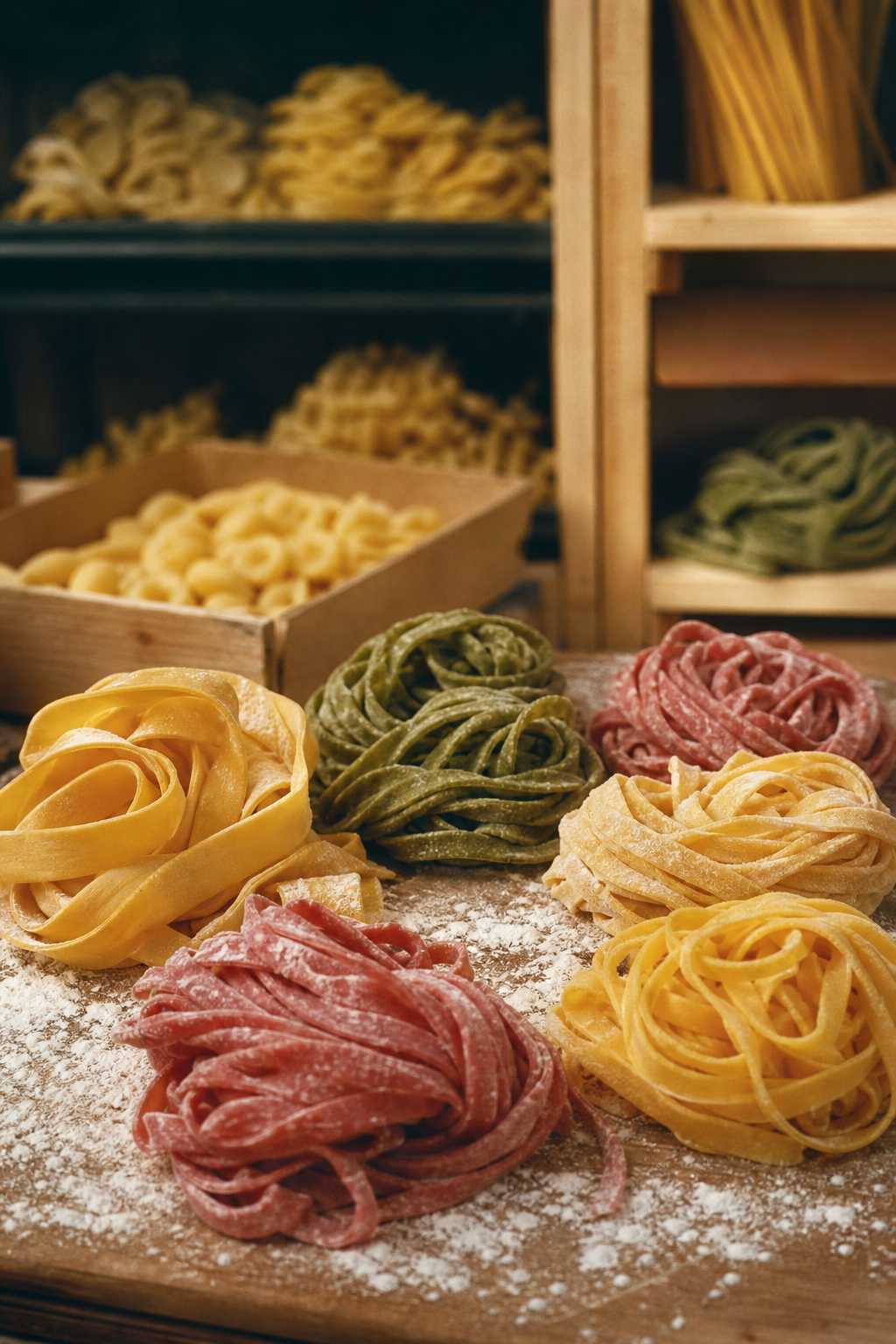 Gros plan sur des pâtes fraîches artisanales