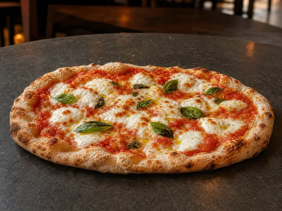 Pinsa margherita servi chez VIA NAPOLI 19