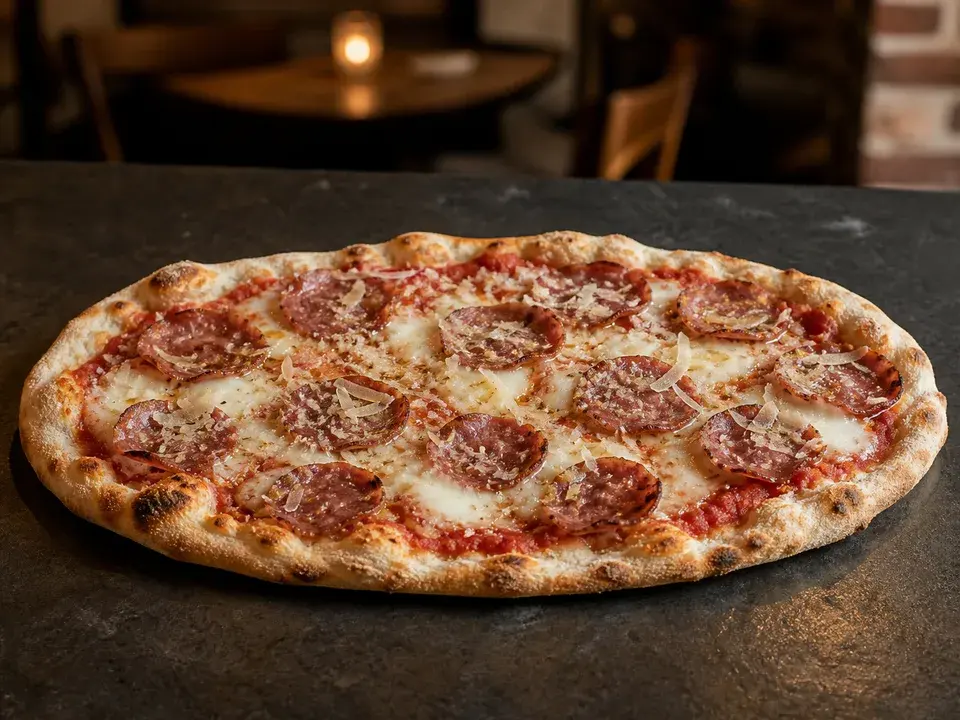 Pinsa salame servi chez VIA NAPOLI 19