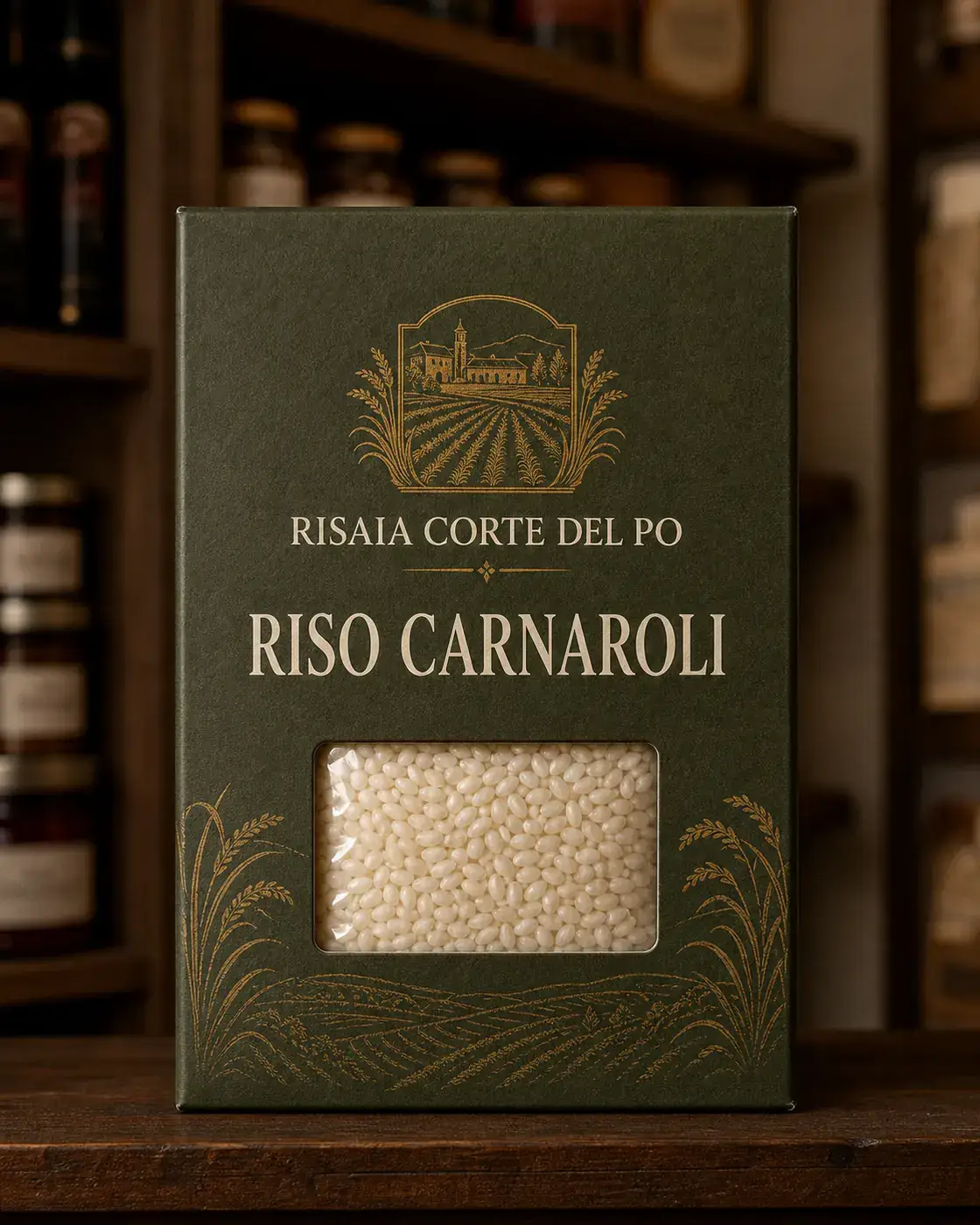 Riso Carnaroli de la marque fictive Risaia Corte del Po, vue principale