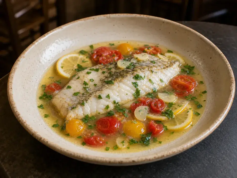 Spigola Acqua Pazza servi chez VIA NAPOLI 19