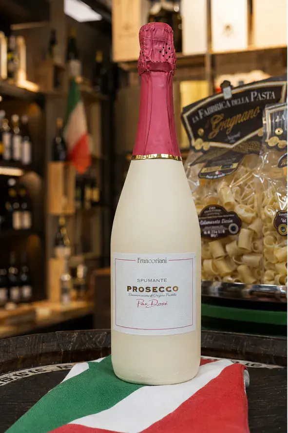 Francoriani Prosecco Pas Dosé, plan large de face