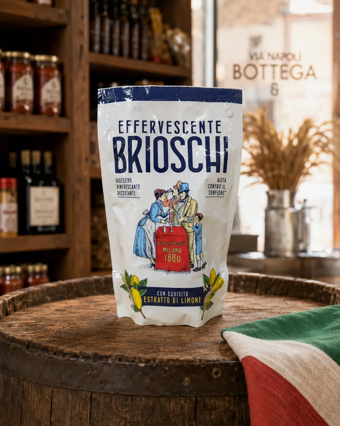 Brioschi Effervescente al limone, plan large de face