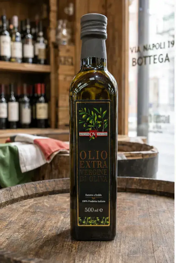 Or Verde Olio Extra Vergine di Oliva, plan large de face