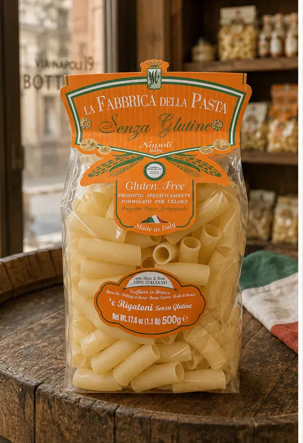 La Fabbrica Senza Glutine Rigatoni, plan large de face