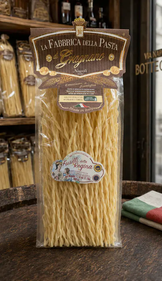 La Fabbrica Fusilli Lunghi Regina, plan large de face