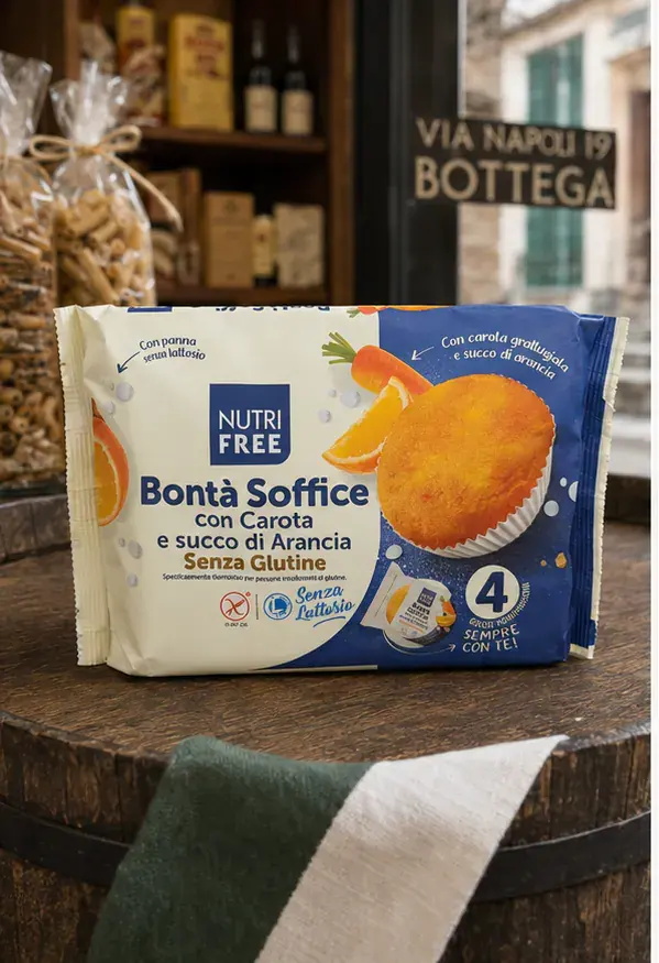 NutriFree Bontà Soffice Carota e Arancia senza glutine, plan large de face