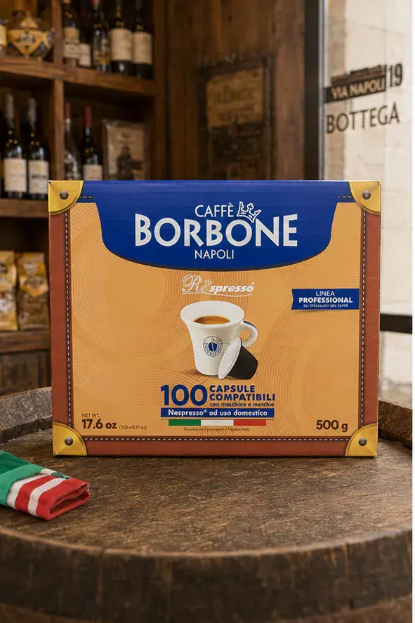 Caffè Borbone Respresso, plan large de face